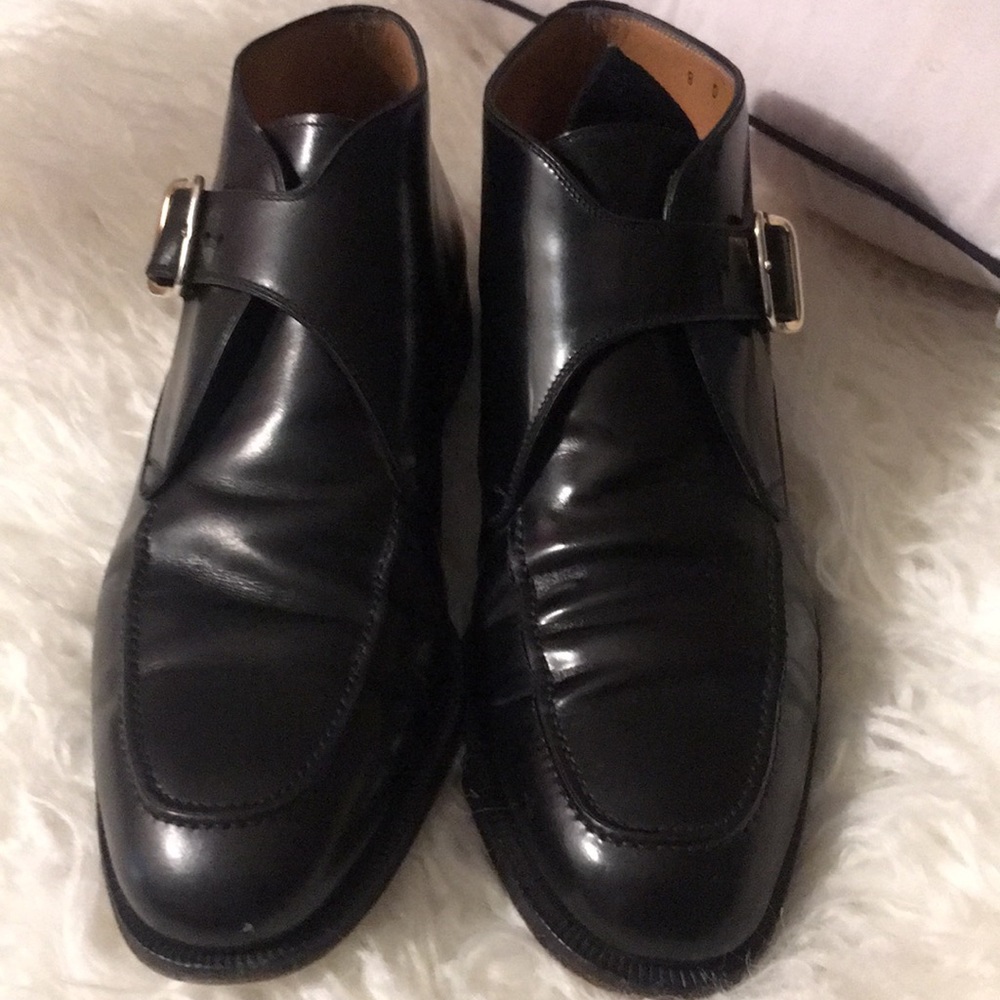 Bally Titus Ankle Boots size 8D Gold Buckle